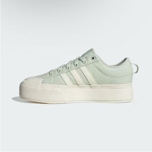 NWT Adidas Bravada 2.0 Platform Pistachio Linen Green White Sneakers Sz 8